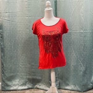 Daily Special medium owl print short sleeve top